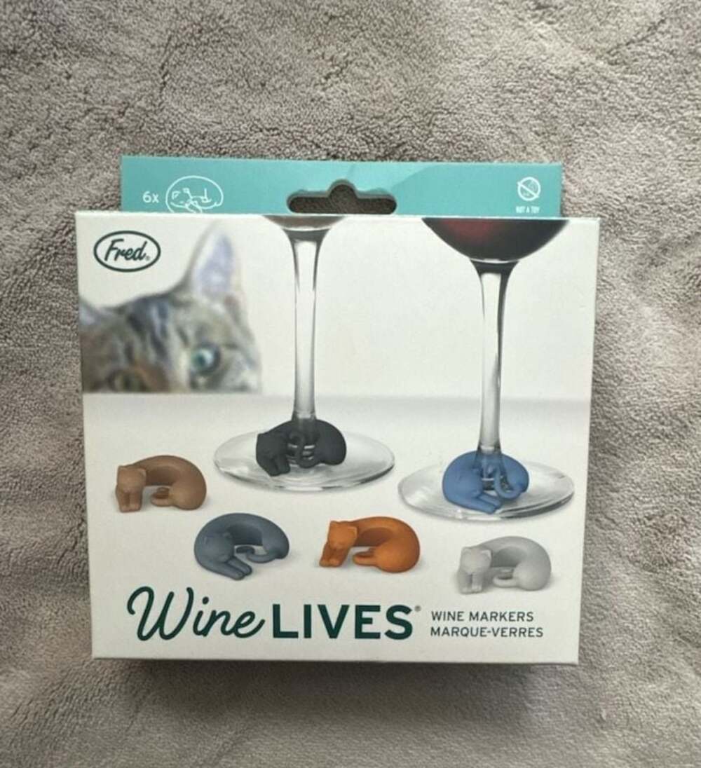 Fred Wine Lives Cat Wine Markers Set of 6